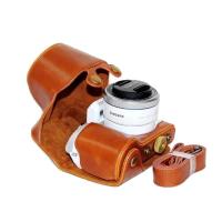 登品for 三星 NX500 相机包 适配16-50mm镜头 NX500微单保护套 三星NX500油皮皮套Y (棕色)