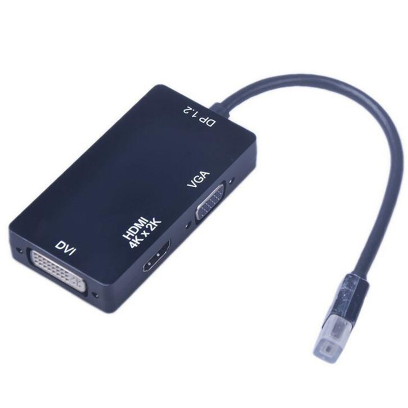STW mini DP三合一mini DP TO HDMI VGA DVI多功能转接线 支持4K*2K 黑色