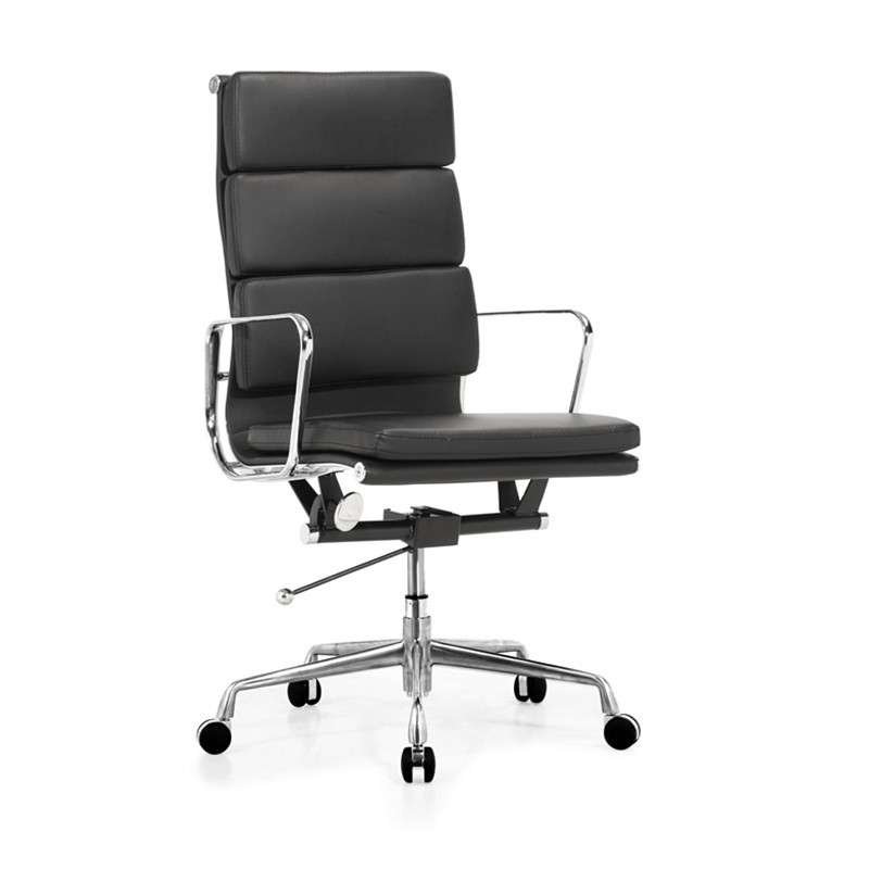 好环境家具现代简约中班椅时尚老板椅子 升降电脑椅 办公椅转椅黑色可订做真皮面