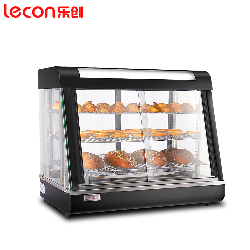 乐创电器(Lecon)商用蛋挞展示柜台式小型 炸鸡汉堡饮料食品加热保温柜 三层时尚款 0.66米(前后开门)