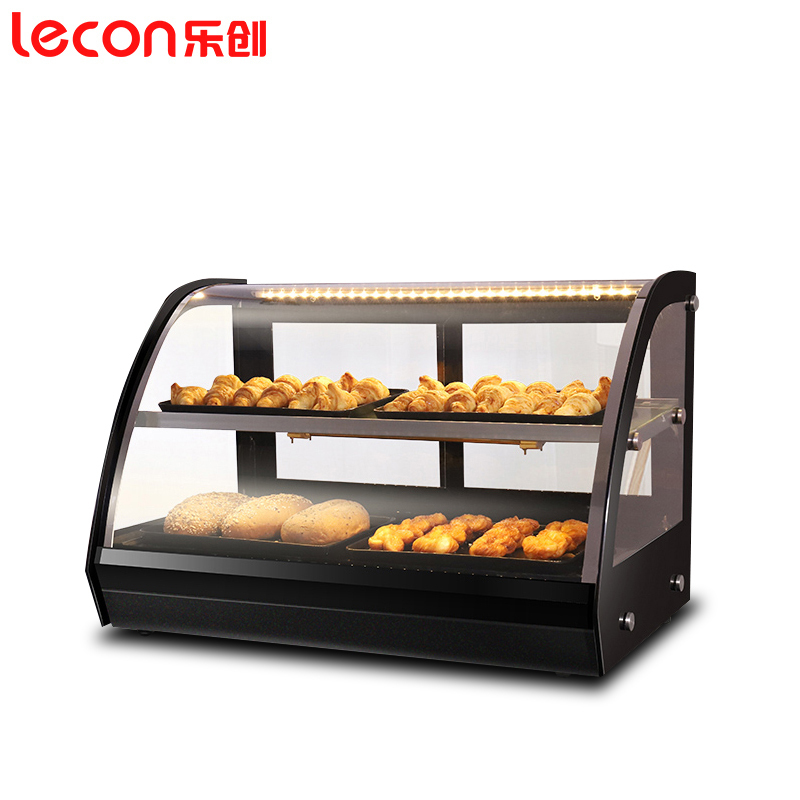 乐创电器(Lecon)商用蛋挞展示柜台式小型 炸鸡汉堡饮料食品加热保温柜 三层 时尚款 0.9米(前后开门)