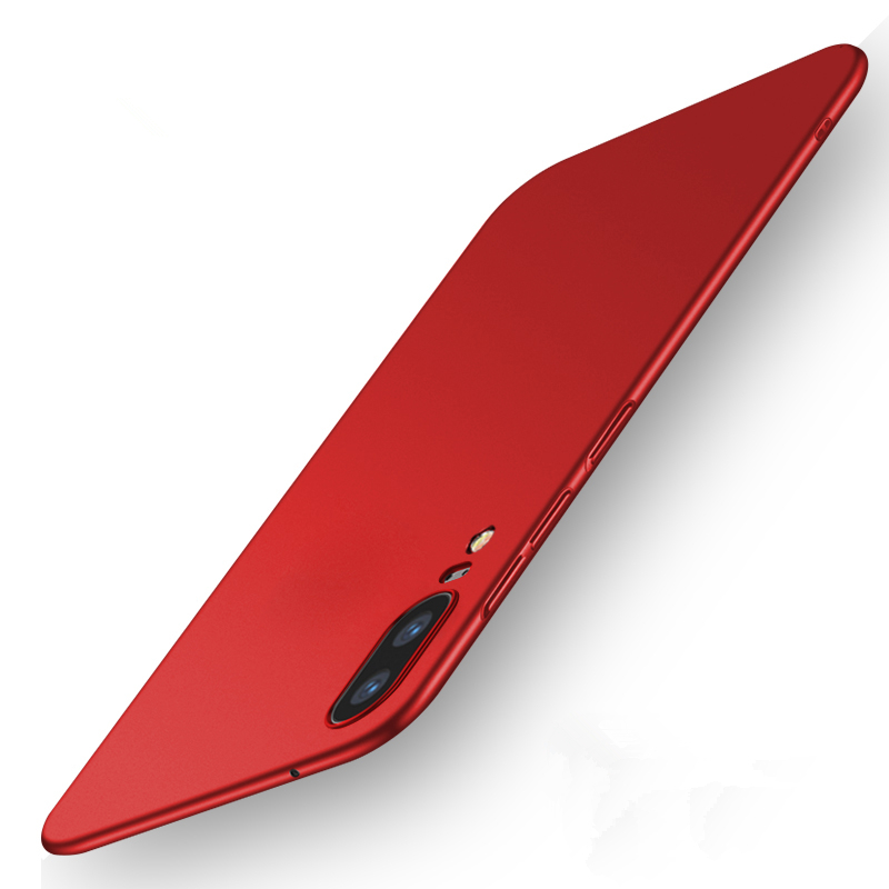 VIPin 华为P20手机壳（送钢化膜）保护套 华为P20超薄微磨砂硬壳手机套 红色