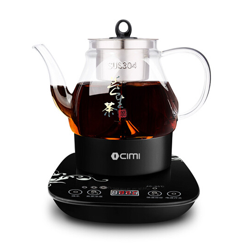 西麦（CIMI）煮茶 器煮茶烧水壶电水壶电茶壶黑茶玻璃蒸汽电热水壶茶具养生壶1L国产温控CM-PC108E