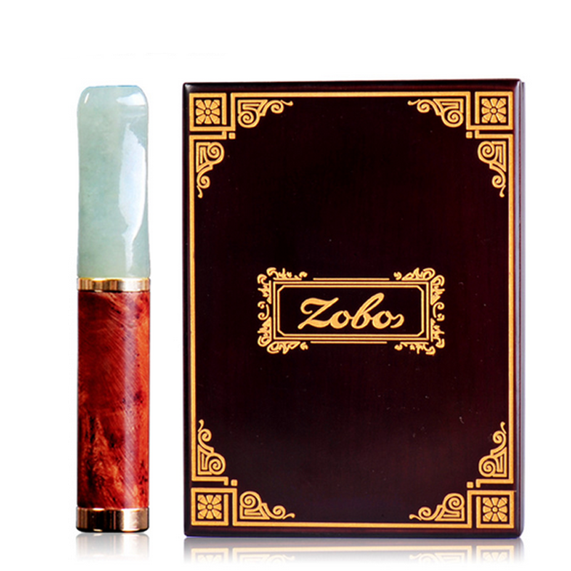 ZOBO正牌 石楠木+天然玉石烟嘴 拉杆过滤循环烟嘴礼盒包装送礼滤嘴