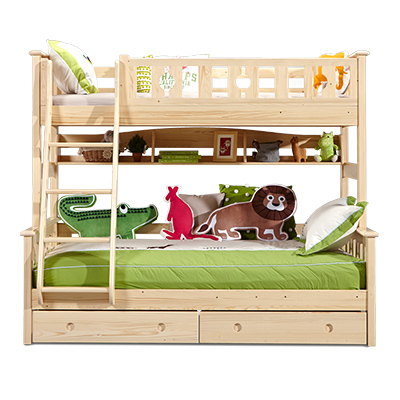 多喜爱脱单床 全松木高低床上下儿童床可分拆 双层子母床实木床