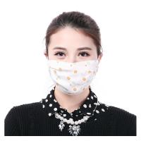 呼吸卫士对折黄色小花口罩 真丝口罩PM2.5防护口罩透气防尘雾霾 成人[渤海源特约经销]