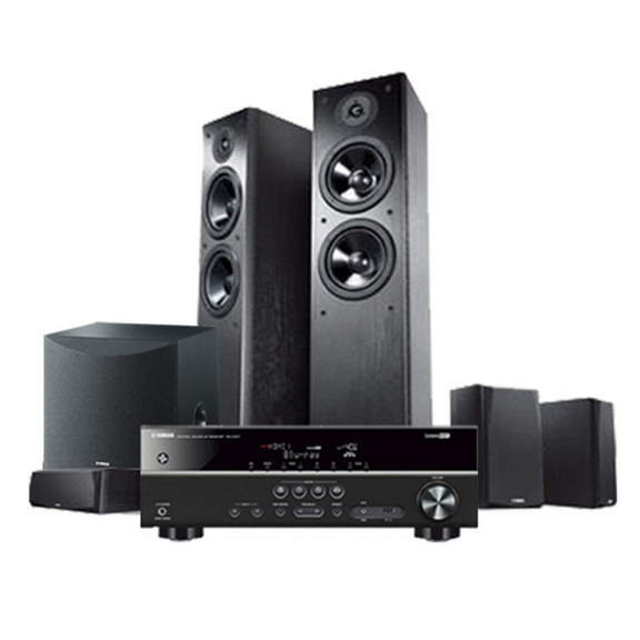 Yamaha/雅马哈 NS-F51音箱+RX-V4A功放+SW050有源低音炮 5.1环绕声道家庭影院音响套装(黑色)