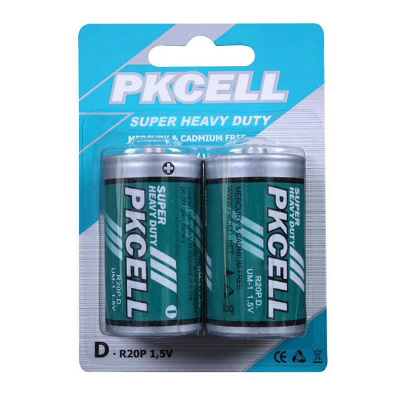 PKCELL 环保耐用防漏1.5V高大容量碳性大号1号煤气灶干电池 2粒装