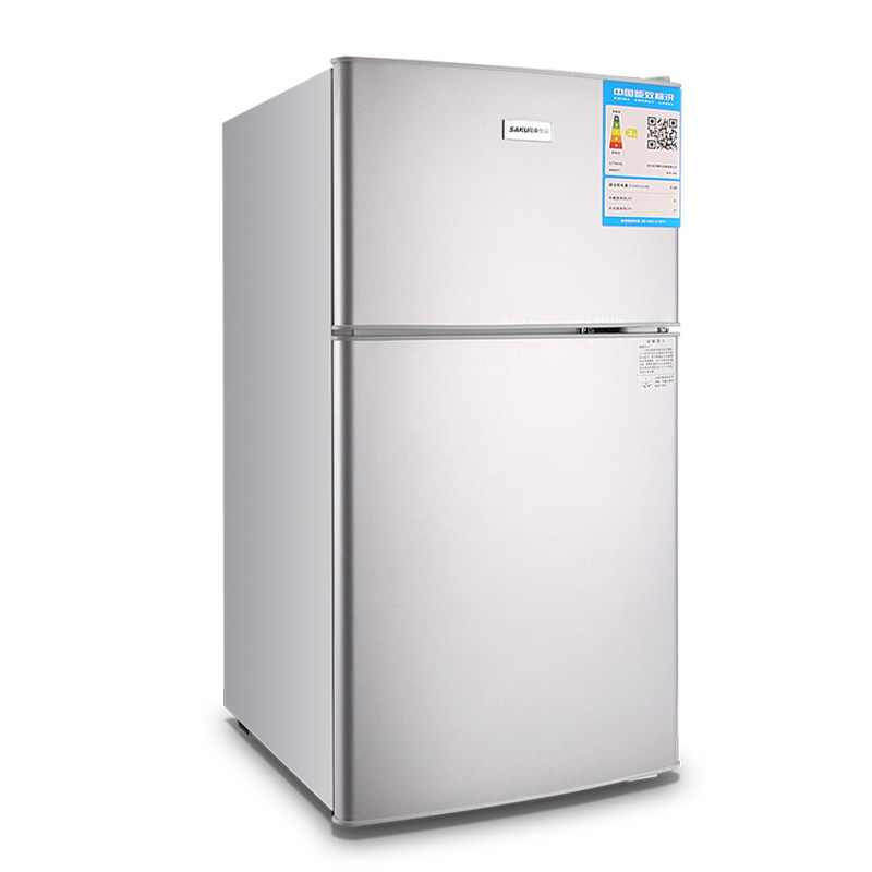 樱花(SAKURA)BCD-88L小冰箱家用节能 小型冰箱双门电冰箱冷藏冷冻 拉丝银