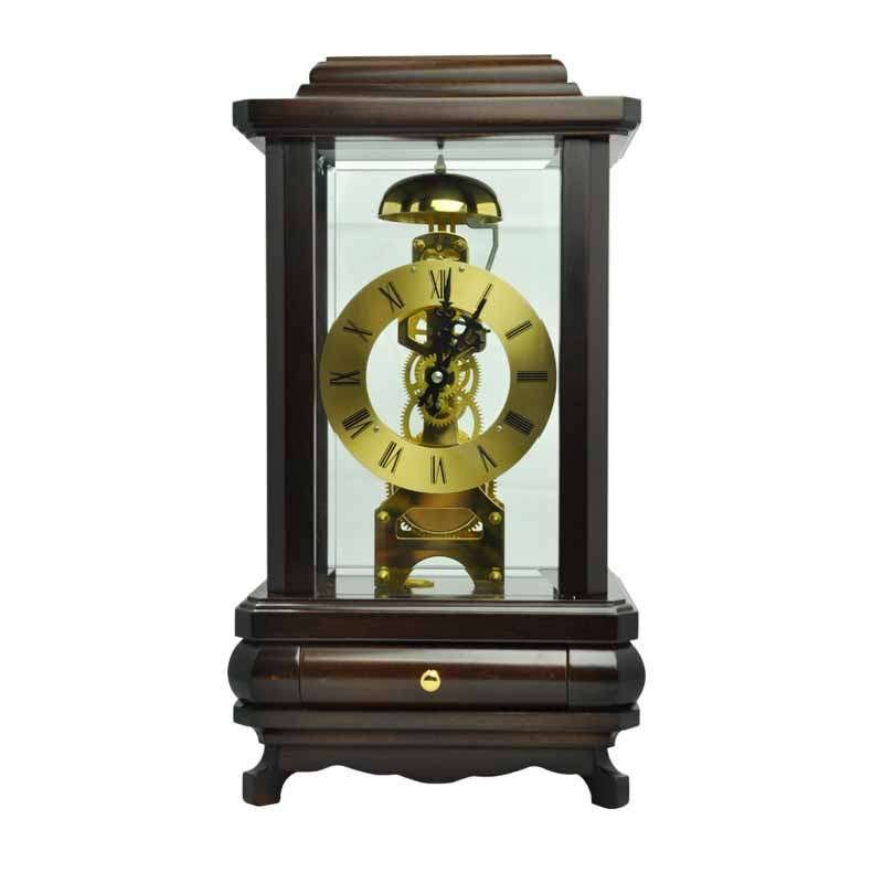 北极星T302欧式古典实木台钟透视机械齿轮座钟家居装饰复古床头钟