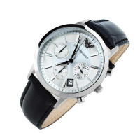 阿玛尼ARMANI时尚真皮表带 石英男表AR2436 中号38mm