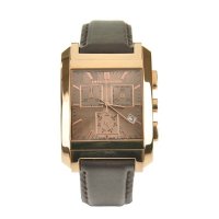BURBERRY 巴宝莉手表 商务休闲时装棕色皮带 方形玫瑰金石英男士腕表 BU1566