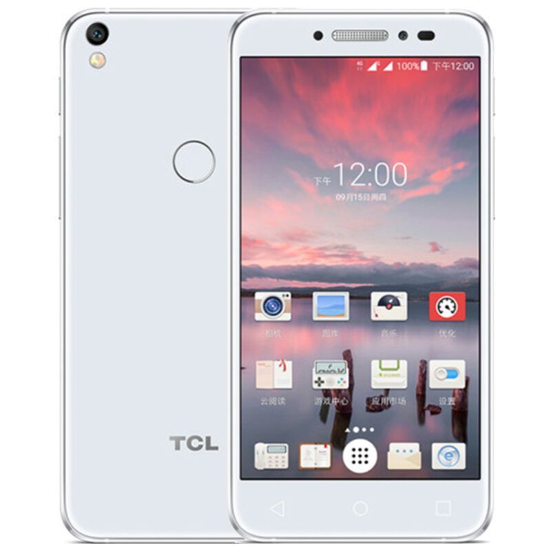 TCL 初现520支持移动 联通 电信 三网通4G 智能手机 一体机 外观大方 双卡双待 后置指纹解锁 月白色
