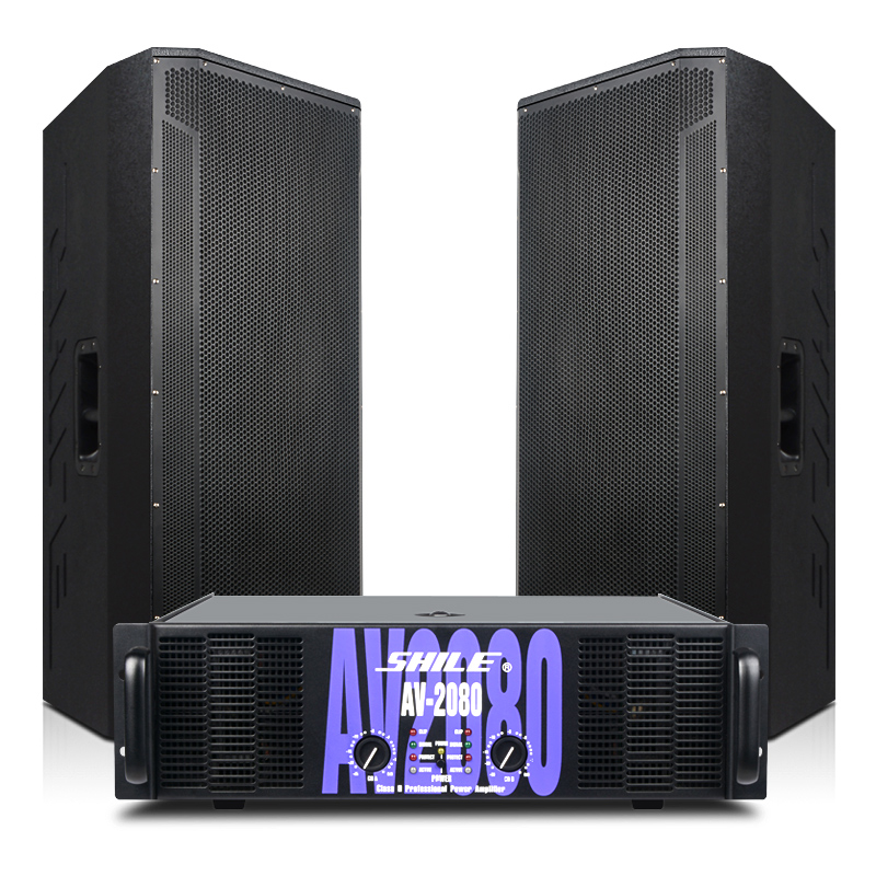 狮乐(SHILE)AV2080/25专业双15英寸大型舞台音响会议室户外演出活动音箱套装 AV2080+BM25