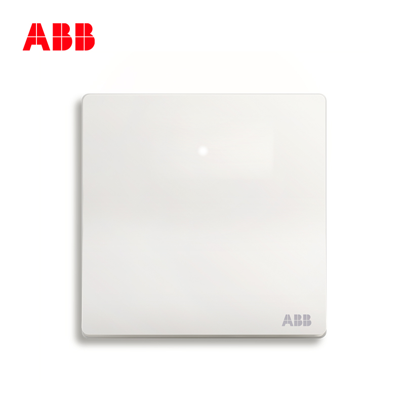 ABB开关插座 轩致无框雅典白 一位单开单联双控带灯开关面板AF167
