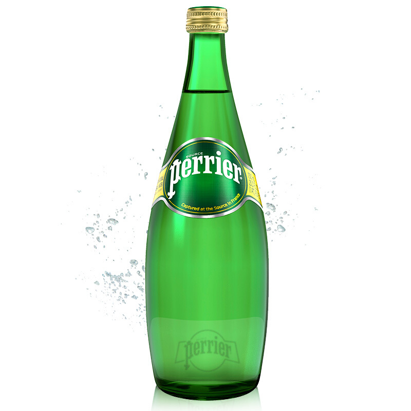 巴黎水(Perrier) 含气天然矿泉水 原味 750ml*12瓶 法国进口