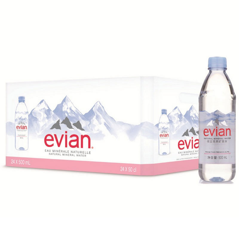 依云（Evian） 天然矿泉水 500ml*24瓶 新包装 法国进口