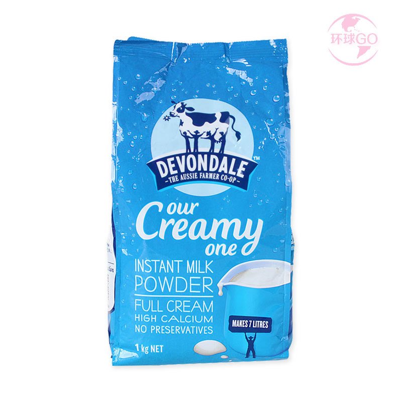 澳洲进口德运Devondale高钙全脂奶粉 中老年学生 成人奶粉1kg*1袋装