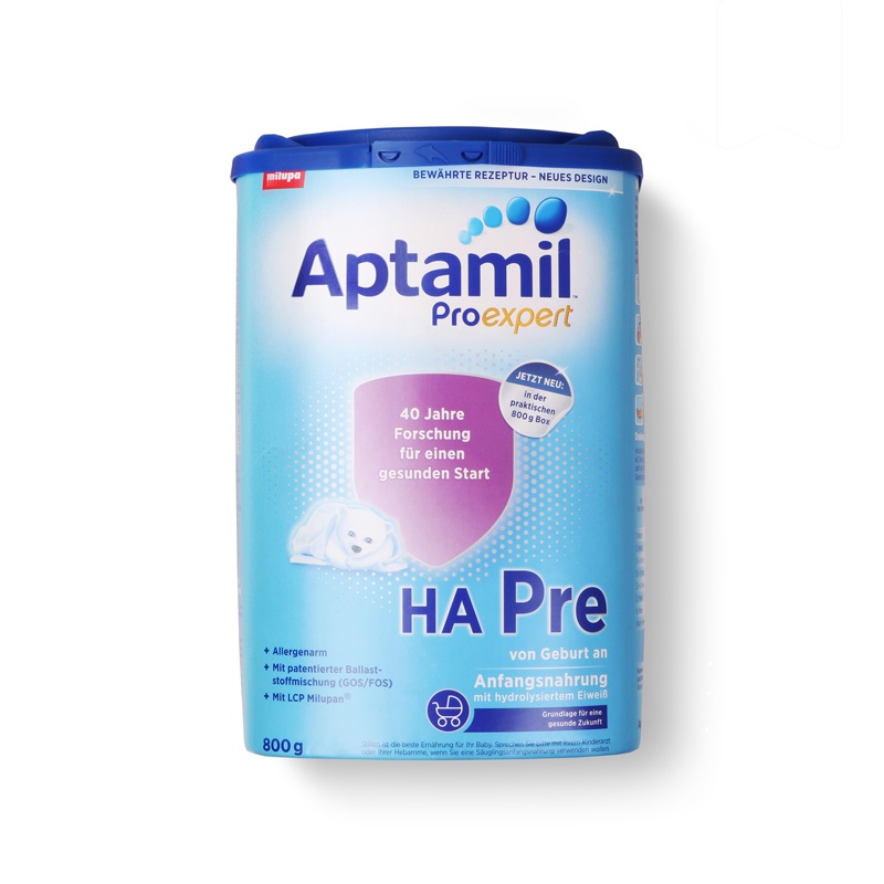 原装进口德国aptamil爱他美HA抗防过敏免低敏特殊配方婴幼儿奶粉Pre段适度半水解800g 适合0-6 个月