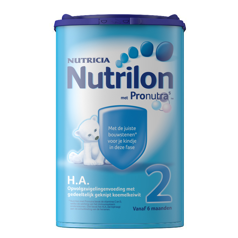 荷兰直邮3罐原装进口Nutrilon牛栏诺优能HA 2段轻度部分半水解特殊配方奶粉过敏腹泻750g适用年龄6个月以上