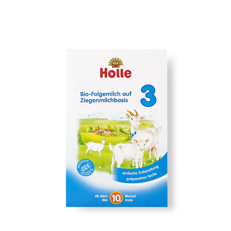 [免邮包税德国直邮4盒]德国原装进口Holle凯莉泓乐BIO婴幼儿有机配方羊奶粉3段400g 适合10-12个月
