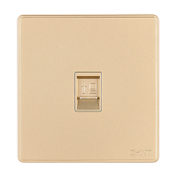 正泰(CHNT) 电工86型墙壁开关插座面板NEW2D大面板PVC材质淡香槟金色电脑插座
