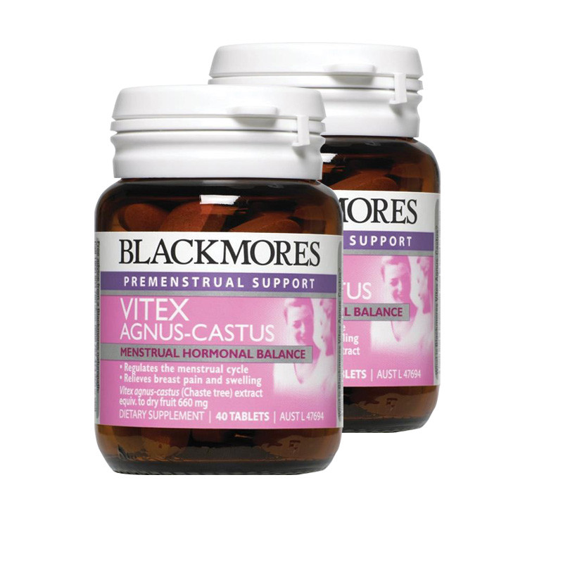 圣洁莓[2瓶x40粒]Blackmores澳佳宝 女性保健 平衡荷尔蒙 经期不适 海外购 澳洲原装进口直邮