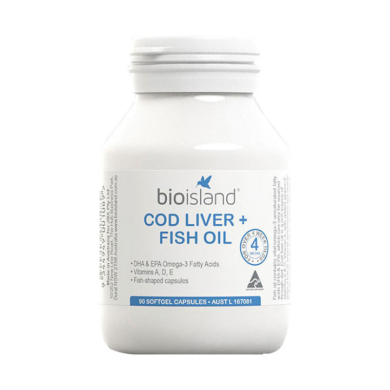 婴幼儿鳕鱼肝油DHA+VD90粒*2瓶 Bio Island生物岛 帮助大脑视力发育[海外购 澳洲直邮]