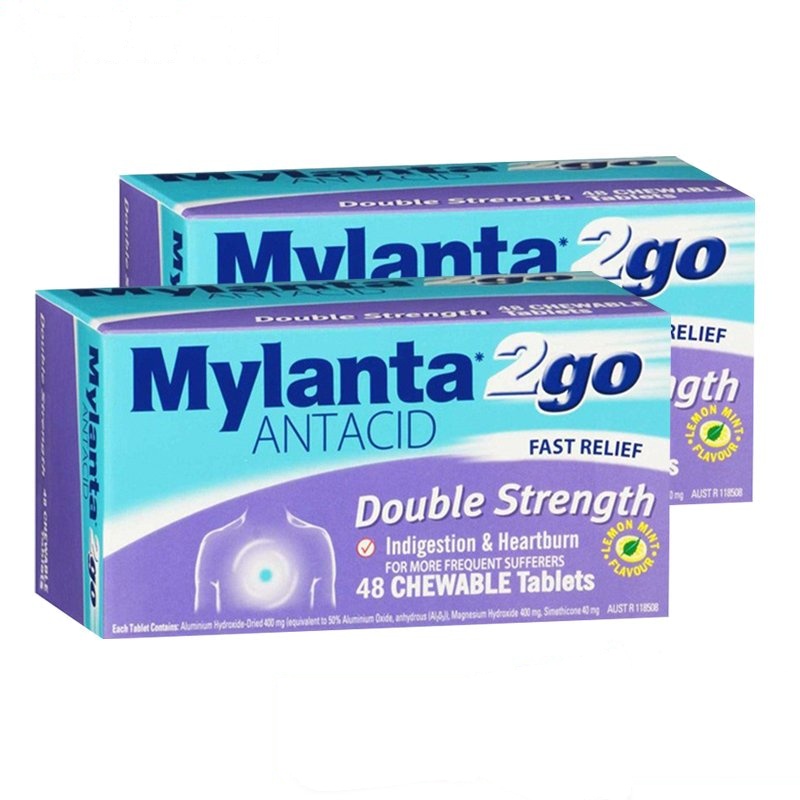 Mylanta 健胃消食咀嚼片 48粒*2盒 胃能达[海外购 澳洲原装直邮]