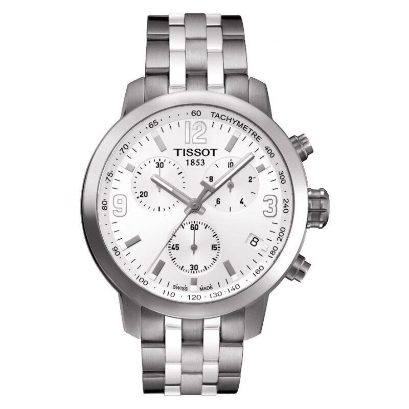 天梭(TISSOT)瑞士品牌男表PRC200系列石英表男士日历钢带手表 T055.417.11.057.00