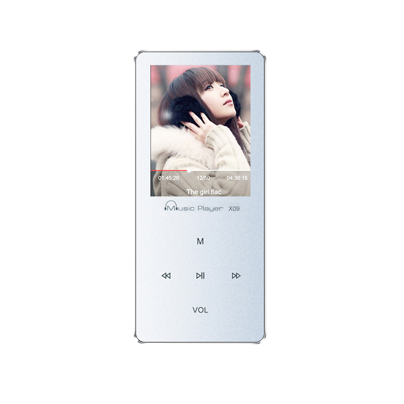 UNISCOM x09 银色4G 无外放版运动MP3 音乐播放器MP4无损音乐播放有屏幕迷你学生插卡播放器随身听