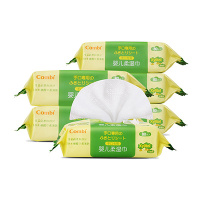 康贝Combi宝宝湿纸巾80抽*6包(袋装加盖)婴儿湿巾手口专用柔湿巾