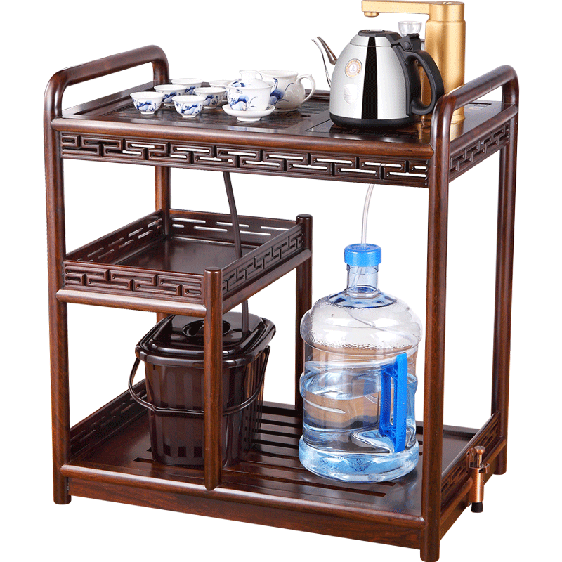 KAMJOVE/金灶 KW-6300A 黑檀木雕茶车茶桌搭配G9全智能电茶炉可移动带轮茶台整套茶具手工精雕功夫茶具带把手