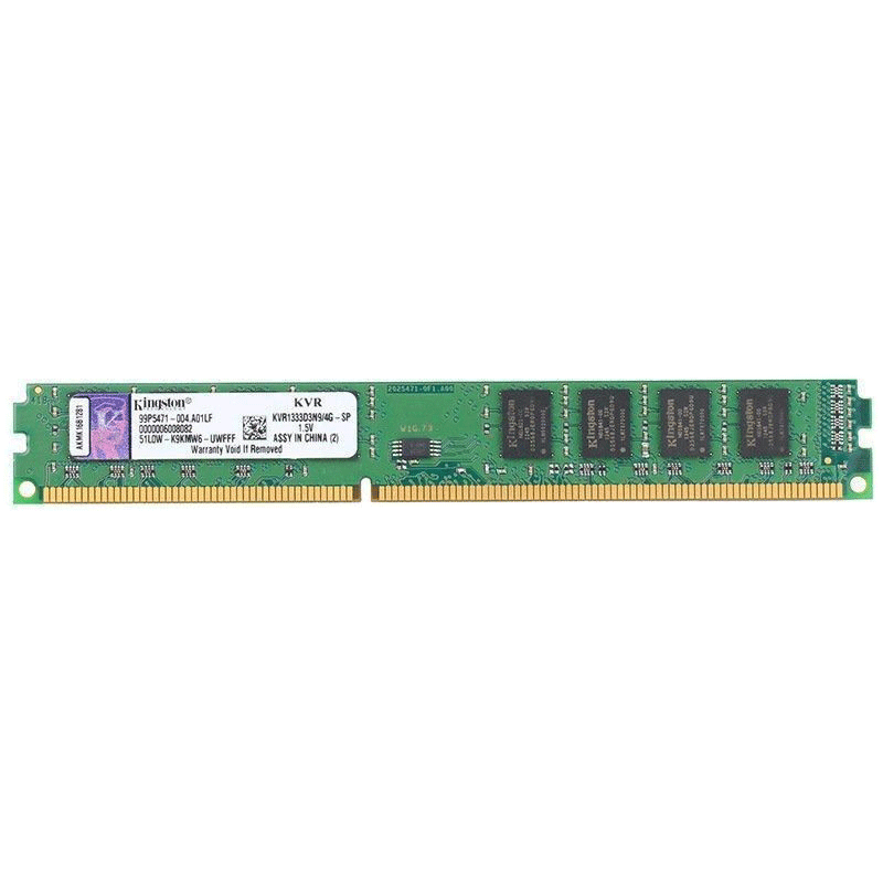 金士顿(kingston)4GB DDR3 1333 台式机电脑内存条KVR1333D3N9/4G 双面