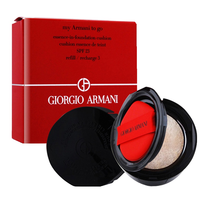 阿玛尼(ARMANI)订制丝光精华气垫粉饼蕊15g-湿粉 #3 隔离 PA+++SPF23定妆 各种肤质 肤色系