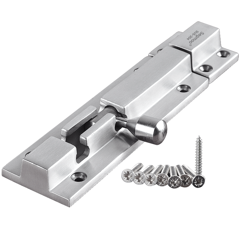 segmoo304不锈钢精铸明插销加厚防盗门扣门栓隔断门锁木门金属门插销锁