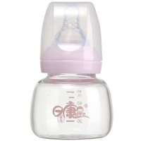 日康果汁奶瓶婴儿玻璃奶瓶宝宝辅食奶瓶80ml新生儿喝水米糊瓶RK-3057【粉色】