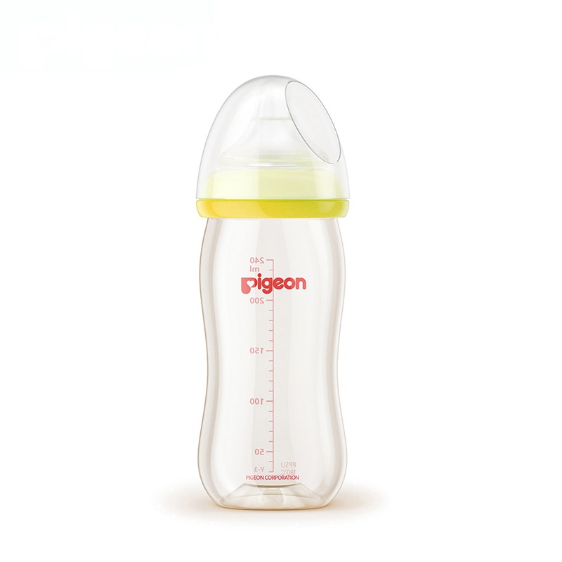 Pigeon/贝亲 PPSU奶瓶 自然实感宽口径奶瓶160ml /240ml AA75黄色240ml