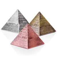莱珍斯创意金字塔烟灰缸复古雕刻翻盖设计欧式经典时尚个性装饰礼品包邮 三种颜色任选