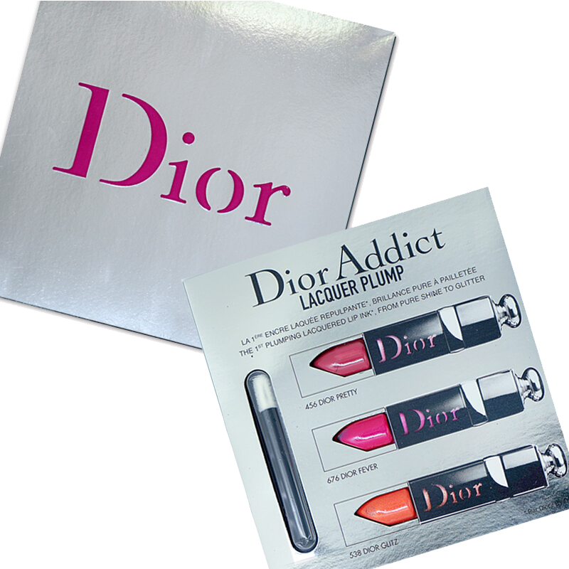 迪奥Dior瘾诱漆光唇膏口红0.45ML*3 三色试色卡