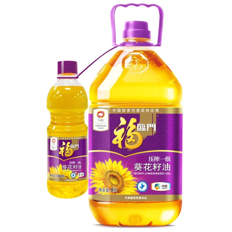 福临门 食用油粮油 压榨一级葵花籽油 5L+700ml 充氮保鲜 中粮产品