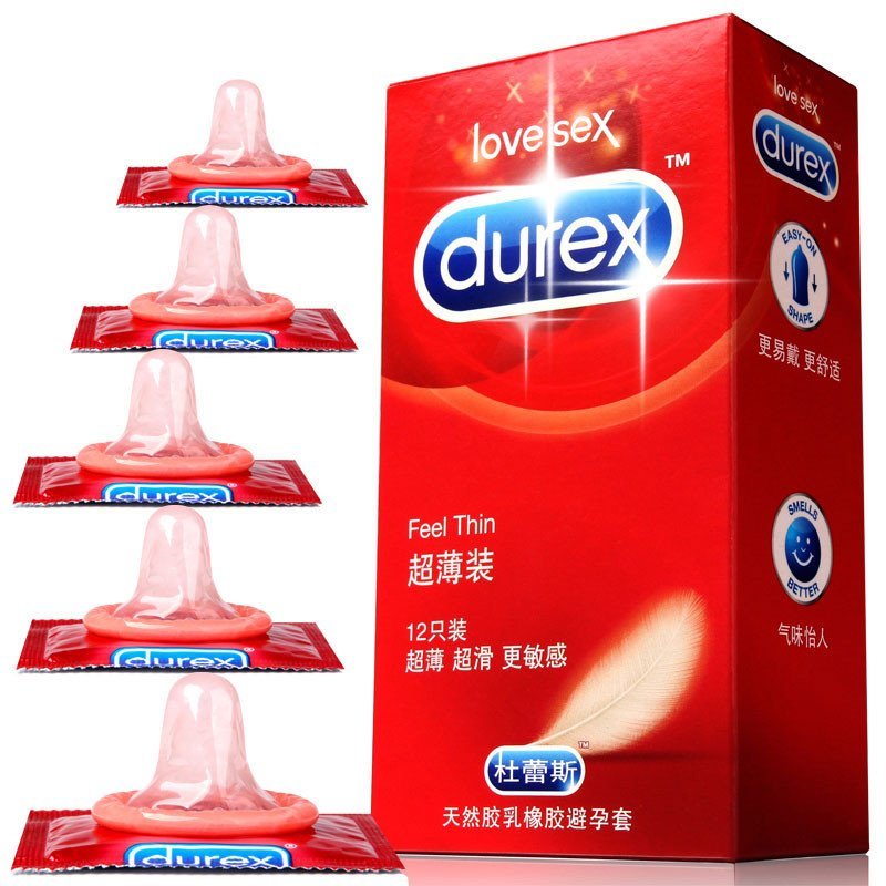 杜蕾斯超薄12只装避孕套润滑安全套成人情趣计生性用品