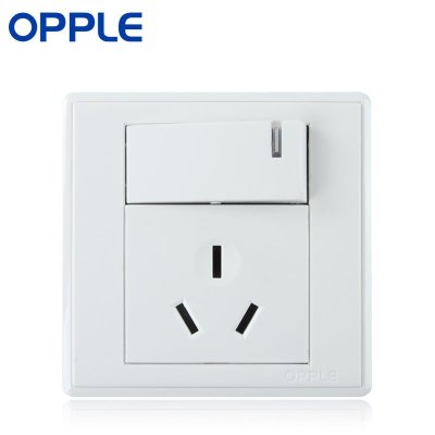OPPLE欧普照明 86型电工面板墙壁开关插座防漏电安全 一开单三孔16A