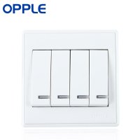 OPPLE欧普照明 86型电工面板墙壁开关插座防漏电安全 四开双控