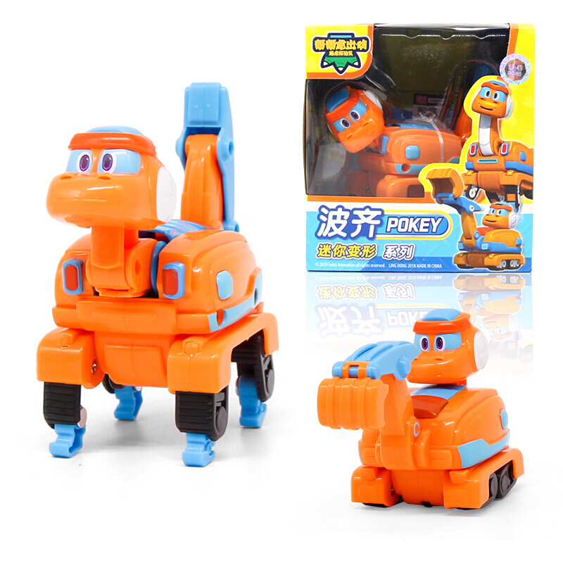 灵动帮帮龙出动玩具恐龙探险队变形机器人棒棒龙韦斯全套儿童玩具 发声变形 波齐