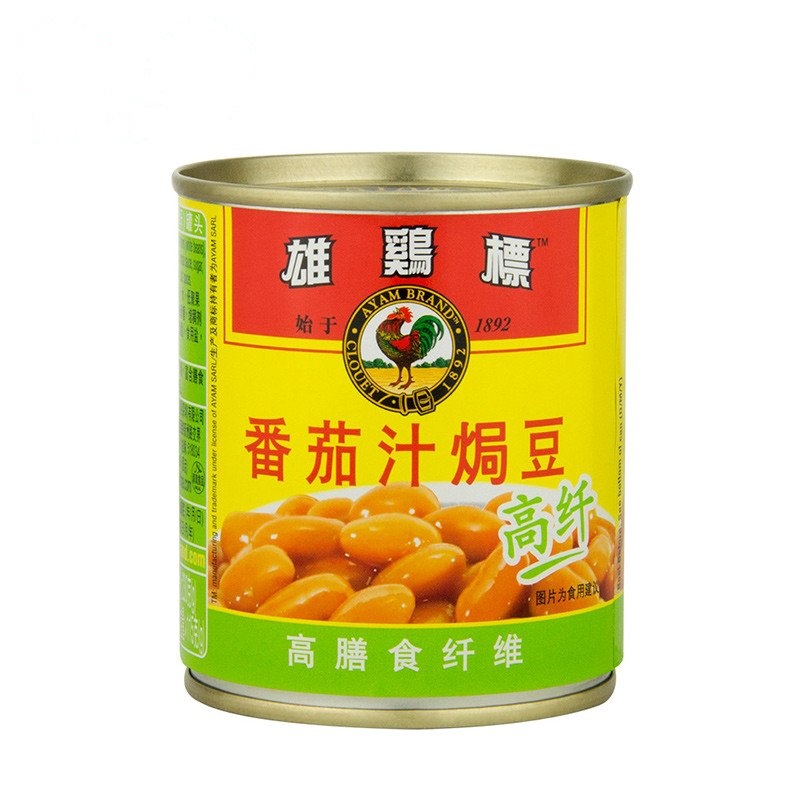 马来西亚馆 雄鸡标/AYAM BRAND 番茄汁焗豆（高纤）罐头 230g*1罐