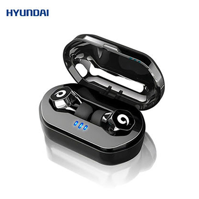 HYUNDAI/现代 F8蓝牙耳机无线运动双耳迷你入耳式重低音防水降噪无线耳机 黑色