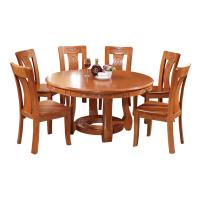 云图家具 大圆桌餐桌中式餐桌圆形餐桌椅组合8人套装大圆形饭桌