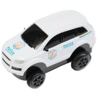 白色警车小汽车 轨道玩具专用配件小车 儿童电动玩具汽车轨道车赛车