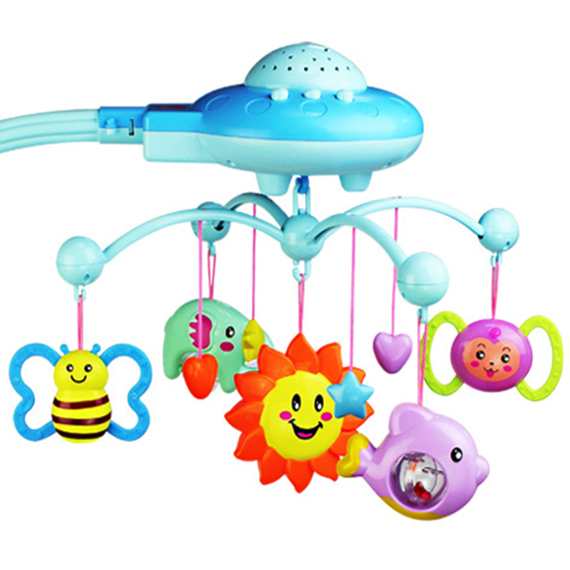 新生儿床铃50首音乐可旋转 90°床铃婴儿玩具 床头摇铃挂件 宝宝0-6个月0-1岁玩具 [电商版包装]王子蓝
